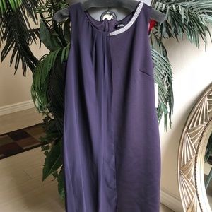 NWT SL Fashions Deep Purple Sleeveless Dress